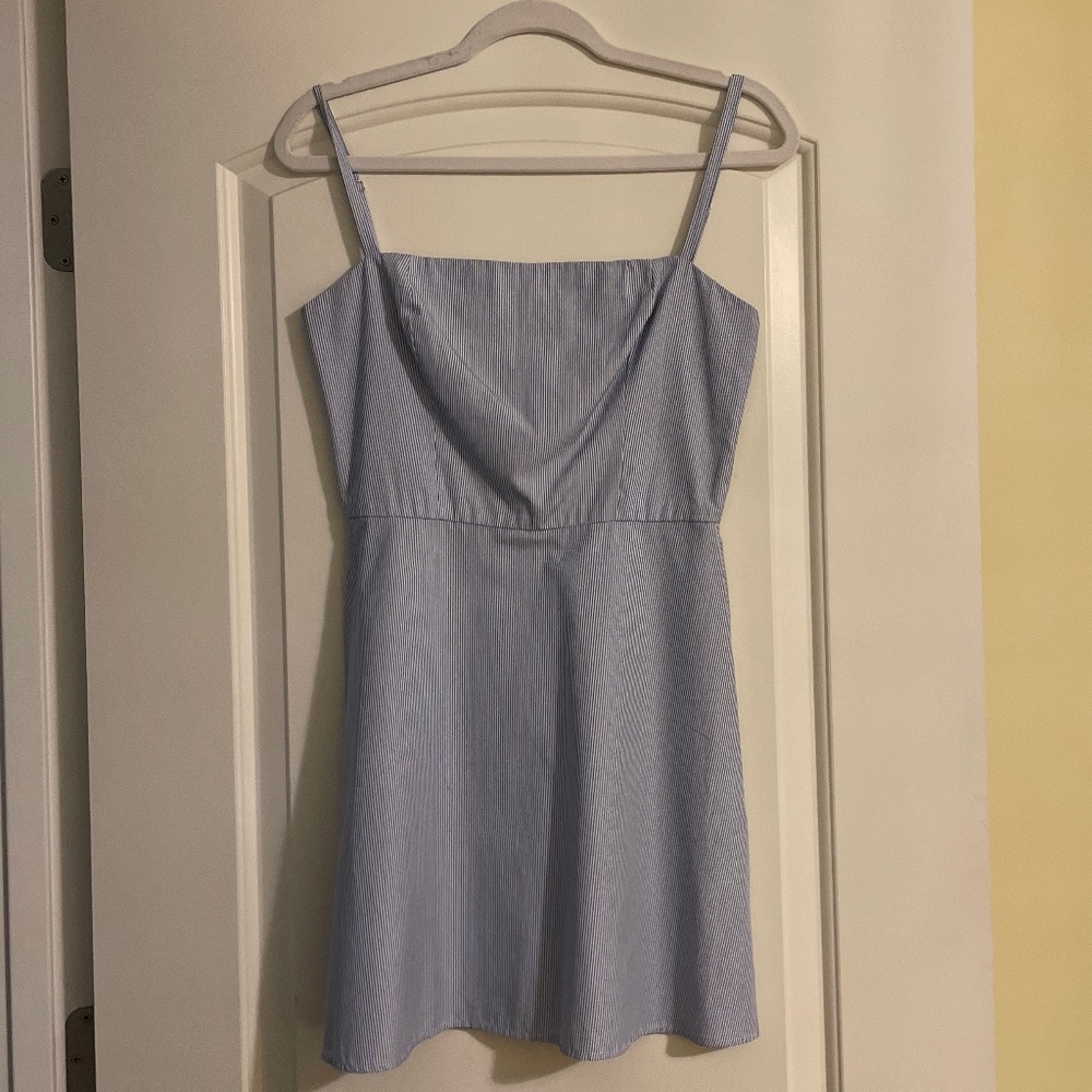 Reformation blue/white striped mini dress